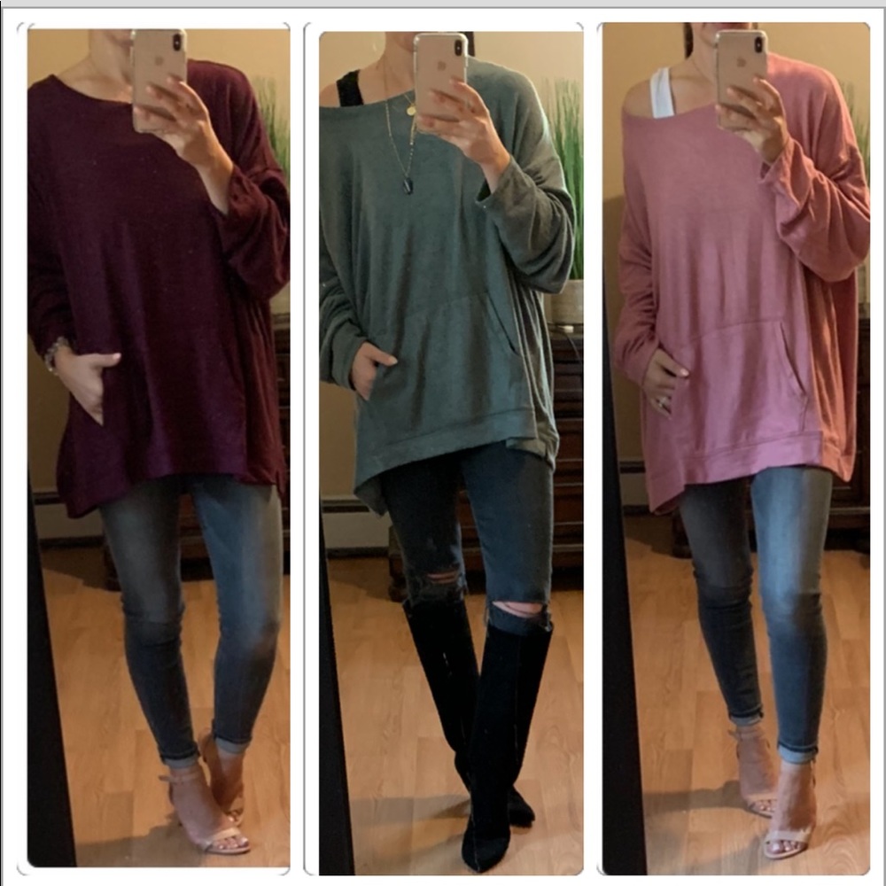 New๐Ultra soft kangaroo Rose pocket top - Picture 2 of 8